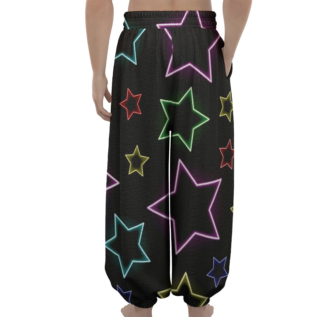 Lights Star Pattern Print Lantern Pants