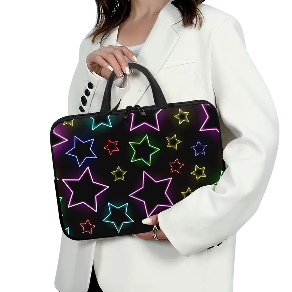Lights Star Pattern Print Laptop Sleeve With Handle