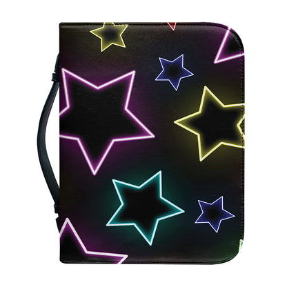 Lights Star Pattern Print Leather Bible Cover