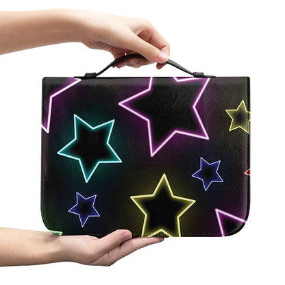 Lights Star Pattern Print Leather Bible Cover
