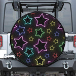 Lights Star Pattern Print Leather Spare Tire Cover