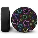 Lights Star Pattern Print Leather Spare Tire Cover
