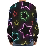 Lights Star Pattern Print Long Sleeve Baseball Jersey