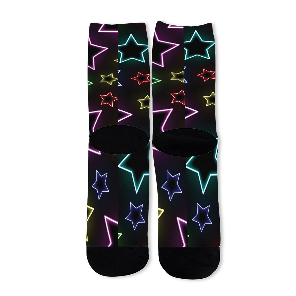 Lights Star Pattern Print Long Socks