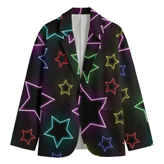 Lights Star Pattern Print Men's Blazer
