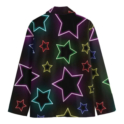 Lights Star Pattern Print Men's Blazer
