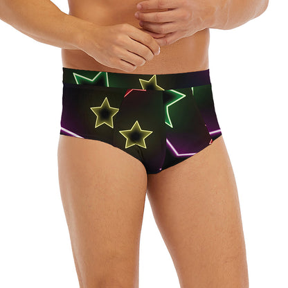 Lights Star Pattern Print Men's Briefs
