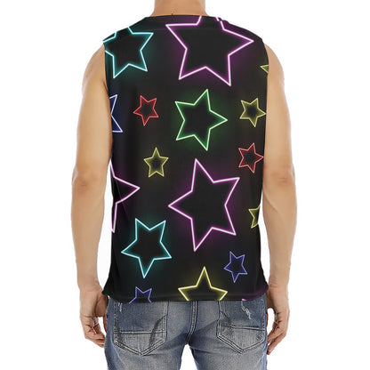 Lights Star Pattern Print Men's Fitness Tank Top