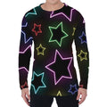 Lights Star Pattern Print Men's Long Sleeve T-Shirt