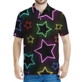 Lights Star Pattern Print Men's Polo Shirt