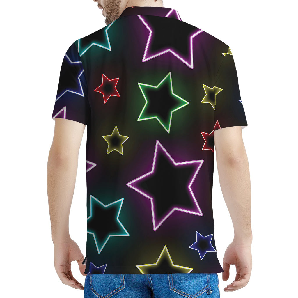 Lights Star Pattern Print Men's Polo Shirt