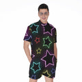 Lights Star Pattern Print Men's Romper