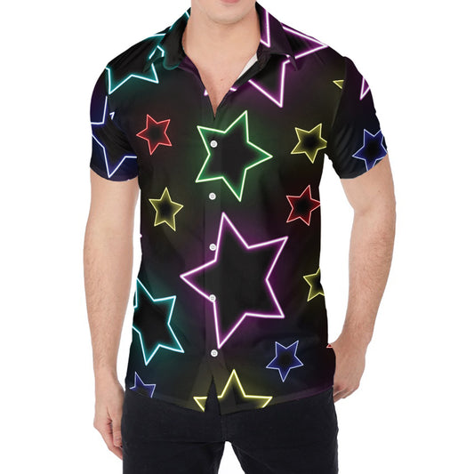 Lights Star Pattern Print Men's Shirt