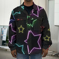 Lights Star Pattern Print Men's Shirt Jacket
