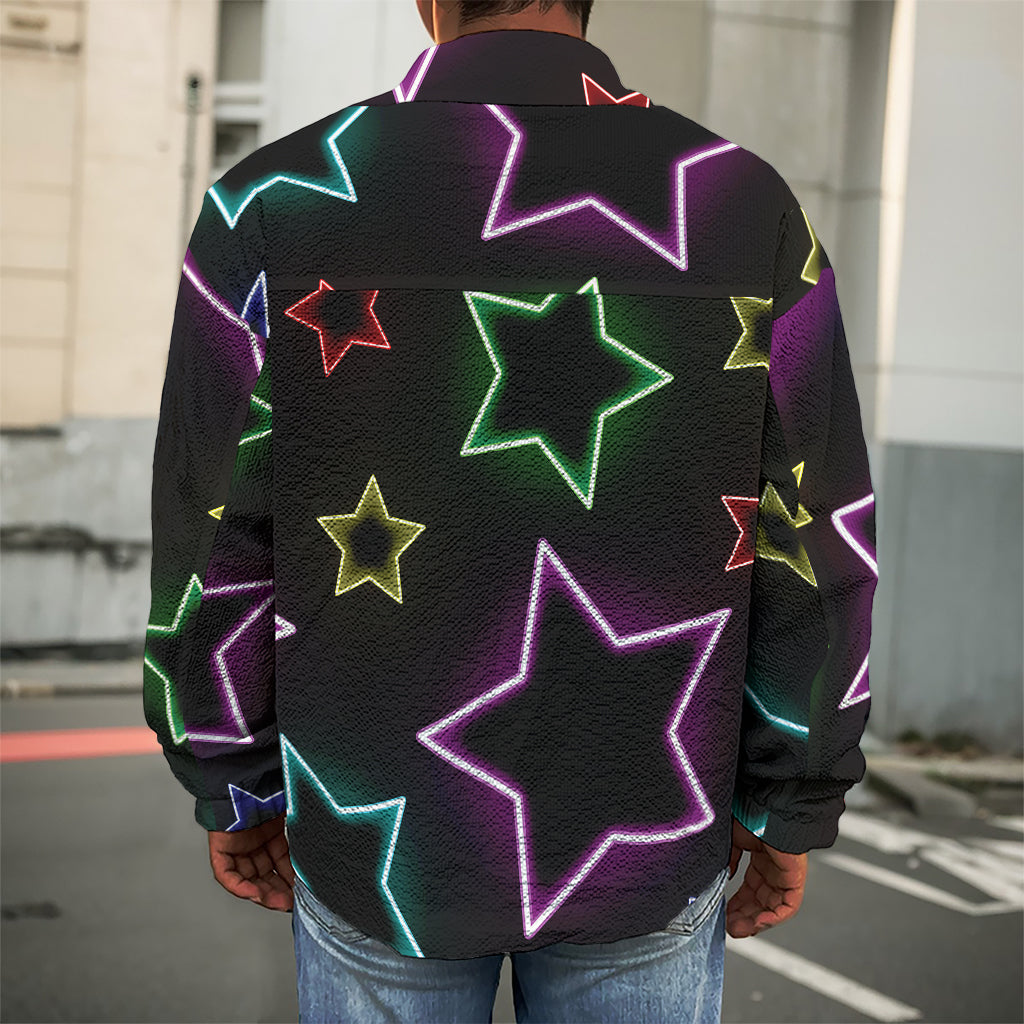 Lights Star Pattern Print Men's Shirt Jacket
