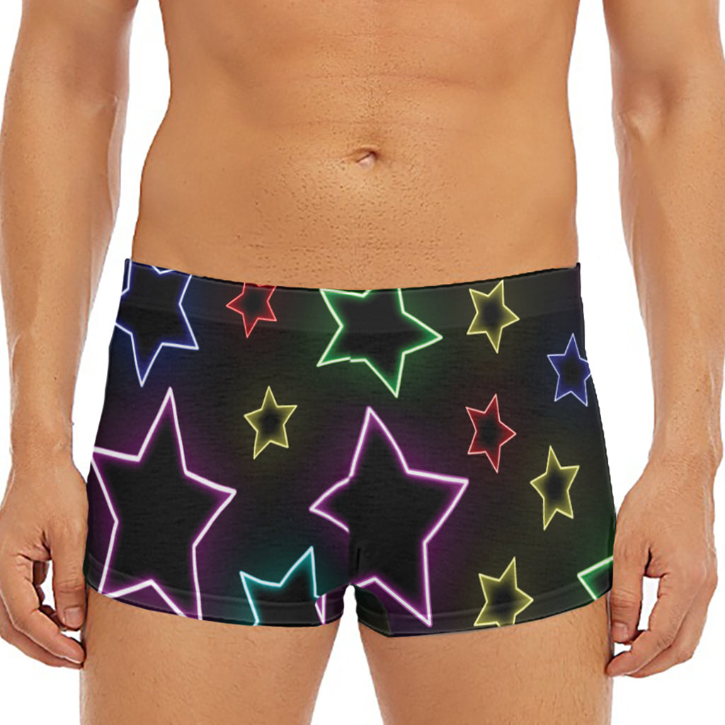 Lights Star Pattern Print Men's Short Boxer Briefs