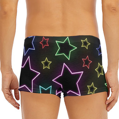 Lights Star Pattern Print Men's Short Boxer Briefs