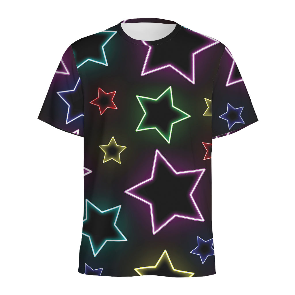 Lights Star Pattern Print Men's Sports T-Shirt