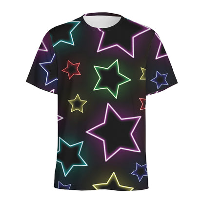 Lights Star Pattern Print Men's Sports T-Shirt