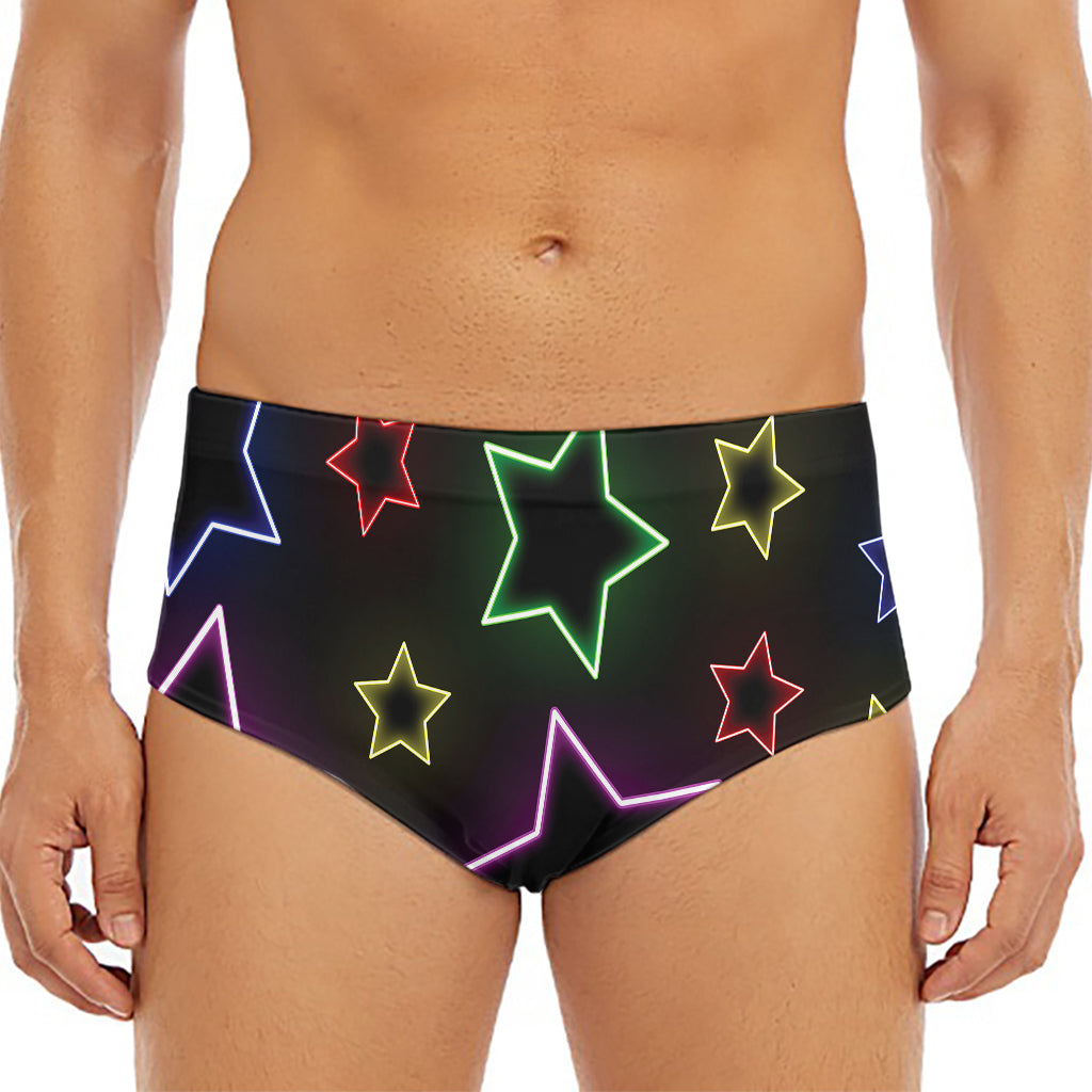 Lights Star Pattern Print Men's Triangle Swim Briefs