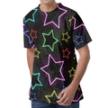 Lights Star Pattern Print Men's Velvet T-Shirt
