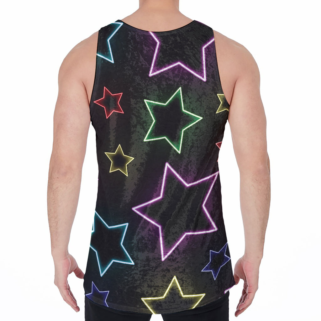 Lights Star Pattern Print Men's Velvet Tank Top