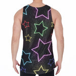 Lights Star Pattern Print Men's Velvet Tank Top