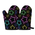 Lights Star Pattern Print Oven Mitts