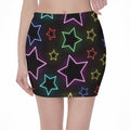 Lights Star Pattern Print Pencil Mini Skirt
