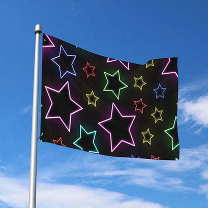 Lights Star Pattern Print Polyester Flag