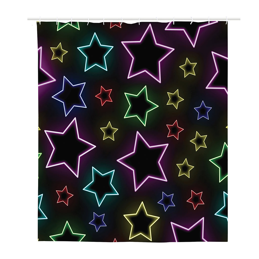 Lights Star Pattern Print Polyester Shower Curtain