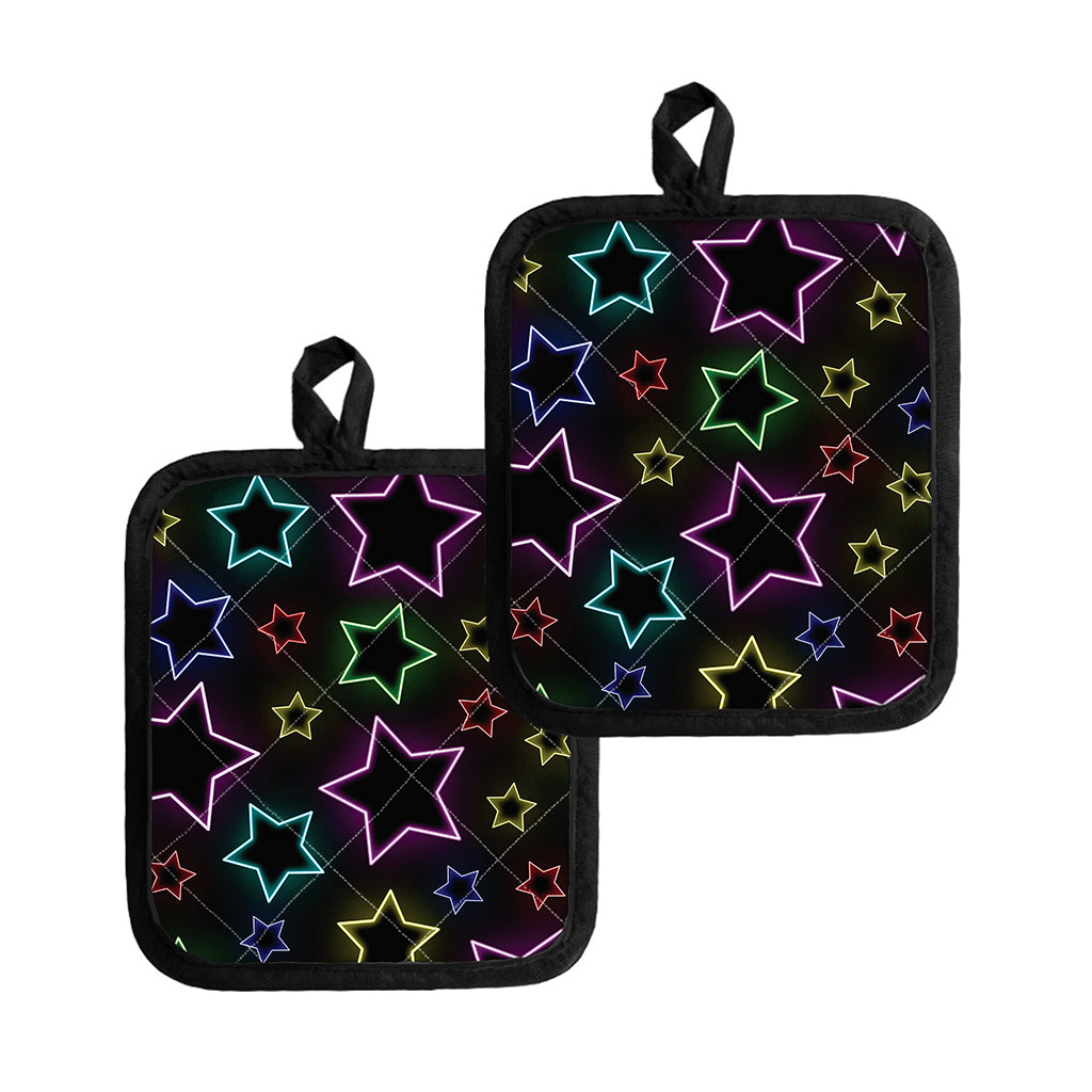 Lights Star Pattern Print Pot Holders