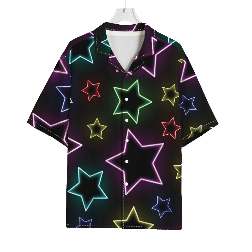Lights Star Pattern Print Rayon Hawaiian Shirt