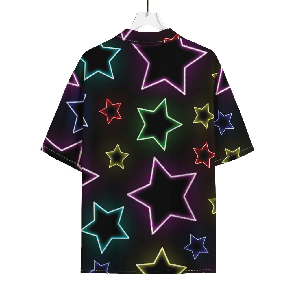 Lights Star Pattern Print Rayon Hawaiian Shirt