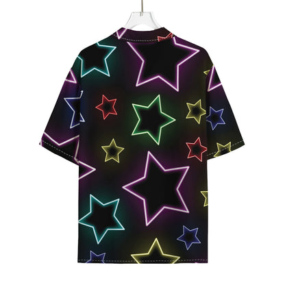 Lights Star Pattern Print Rayon Hawaiian Shirt