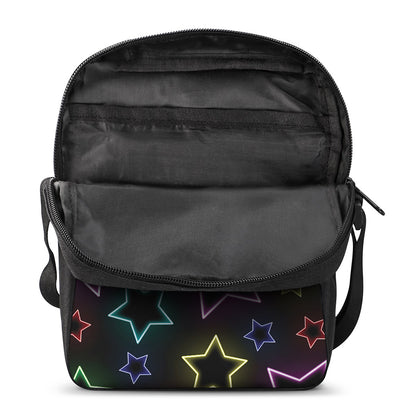 Lights Star Pattern Print Rectangular Crossbody Bag