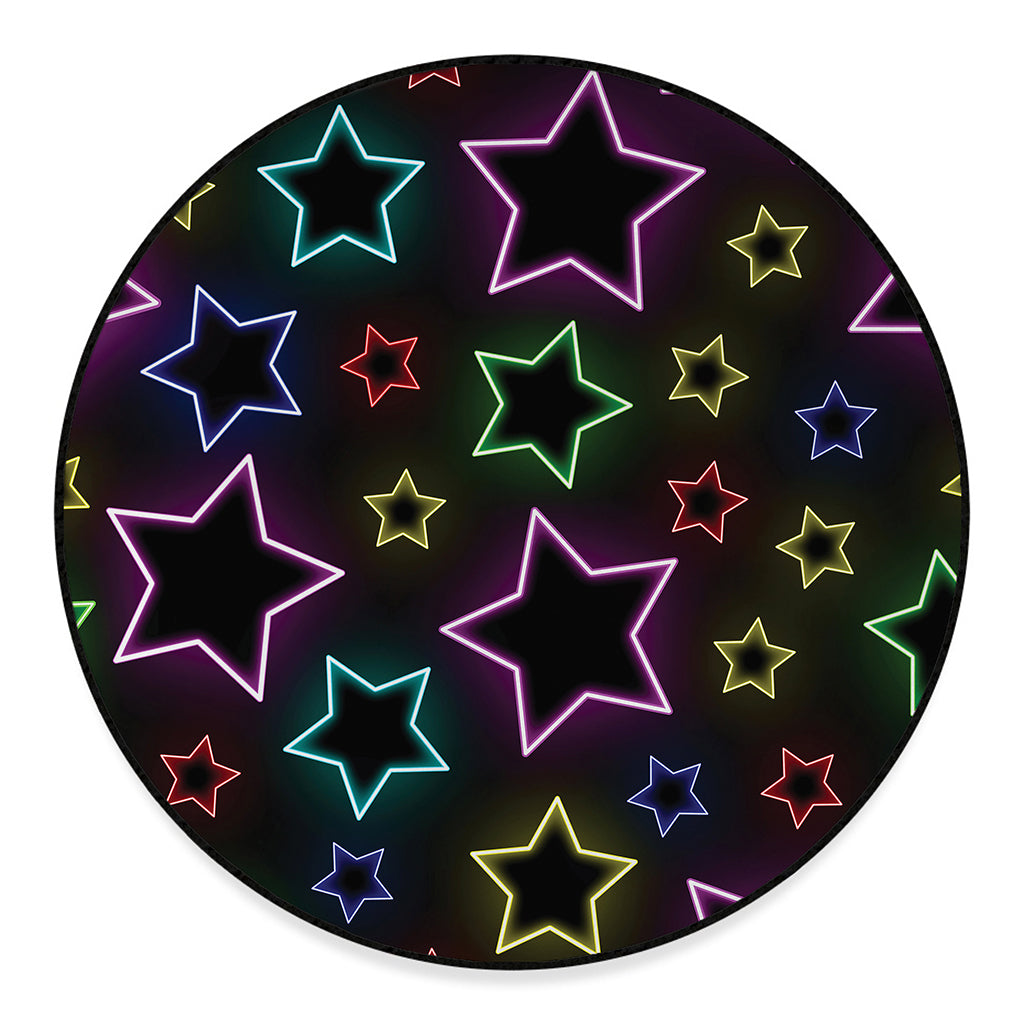 Lights Star Pattern Print Round Floor Mat