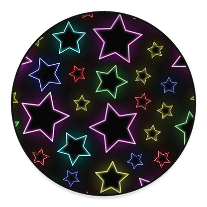 Lights Star Pattern Print Round Floor Mat