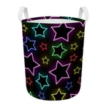 Lights Star Pattern Print Round Laundry Basket