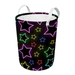 Lights Star Pattern Print Round Laundry Basket