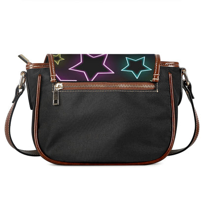 Lights Star Pattern Print Saddle Bag