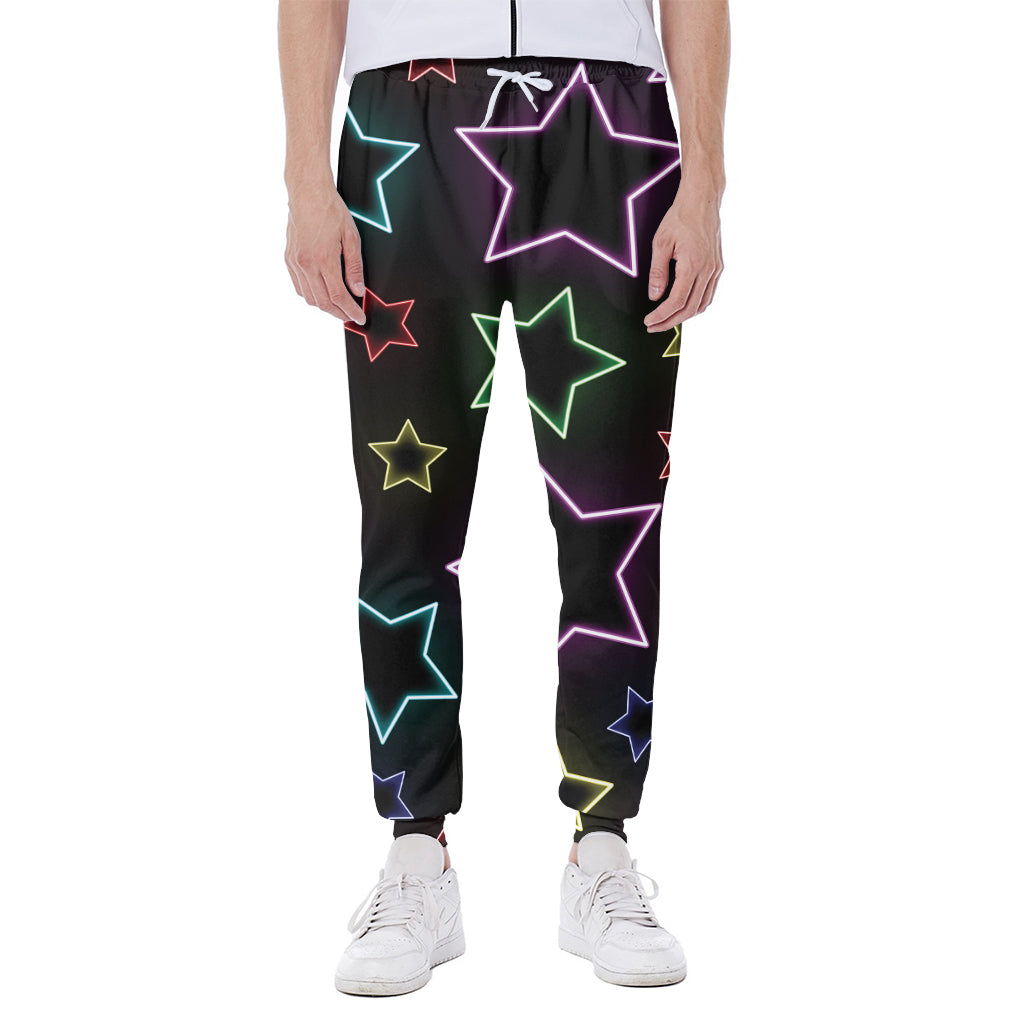 Lights Star Pattern Print Scuba Joggers
