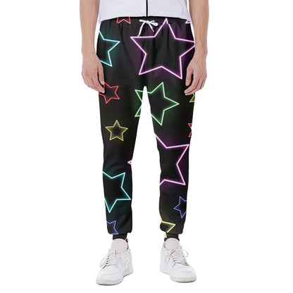 Lights Star Pattern Print Scuba Joggers