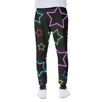 Lights Star Pattern Print Scuba Joggers