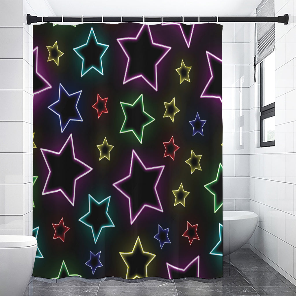 Lights Star Pattern Print Shower Curtain