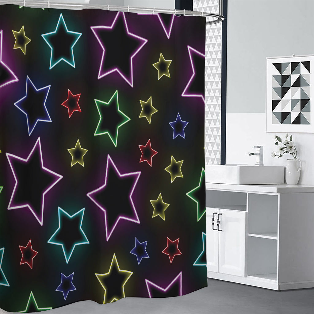 Lights Star Pattern Print Shower Curtain