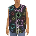 Lights Star Pattern Print Sleeveless Baseball Jersey
