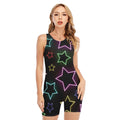 Lights Star Pattern Print Sleeveless One Piece Swimsuit
