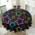 Lights Star Pattern Print Waterproof Round Tablecloth