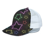 Lights Star Pattern Print White Mesh Trucker Cap